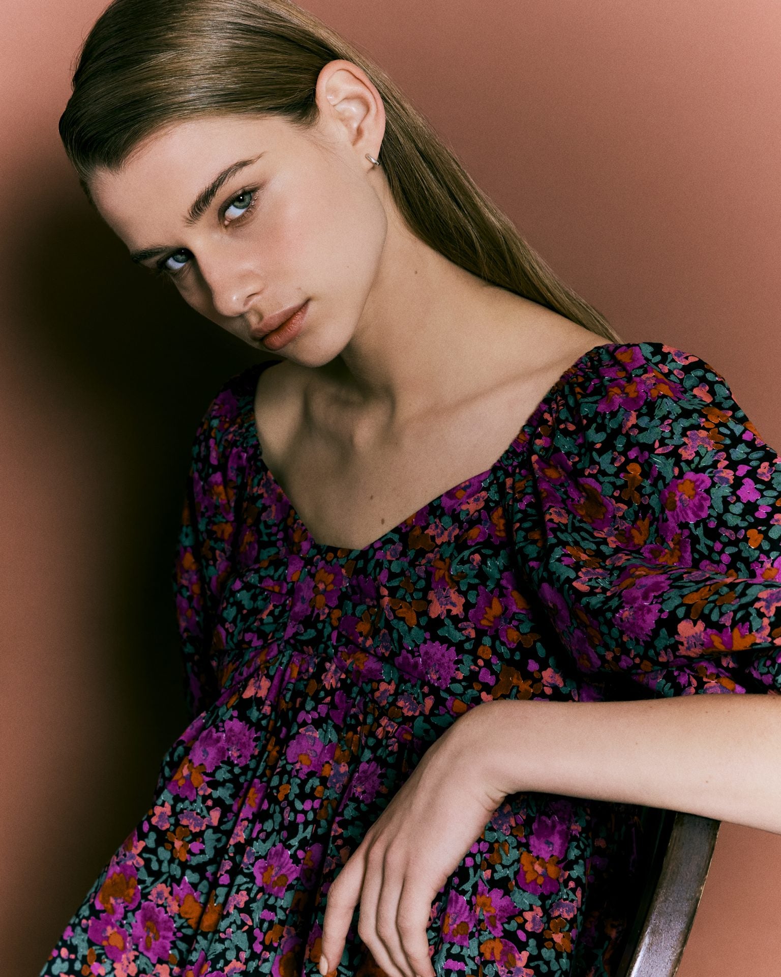 Puffed Sleeve A-Line Dress