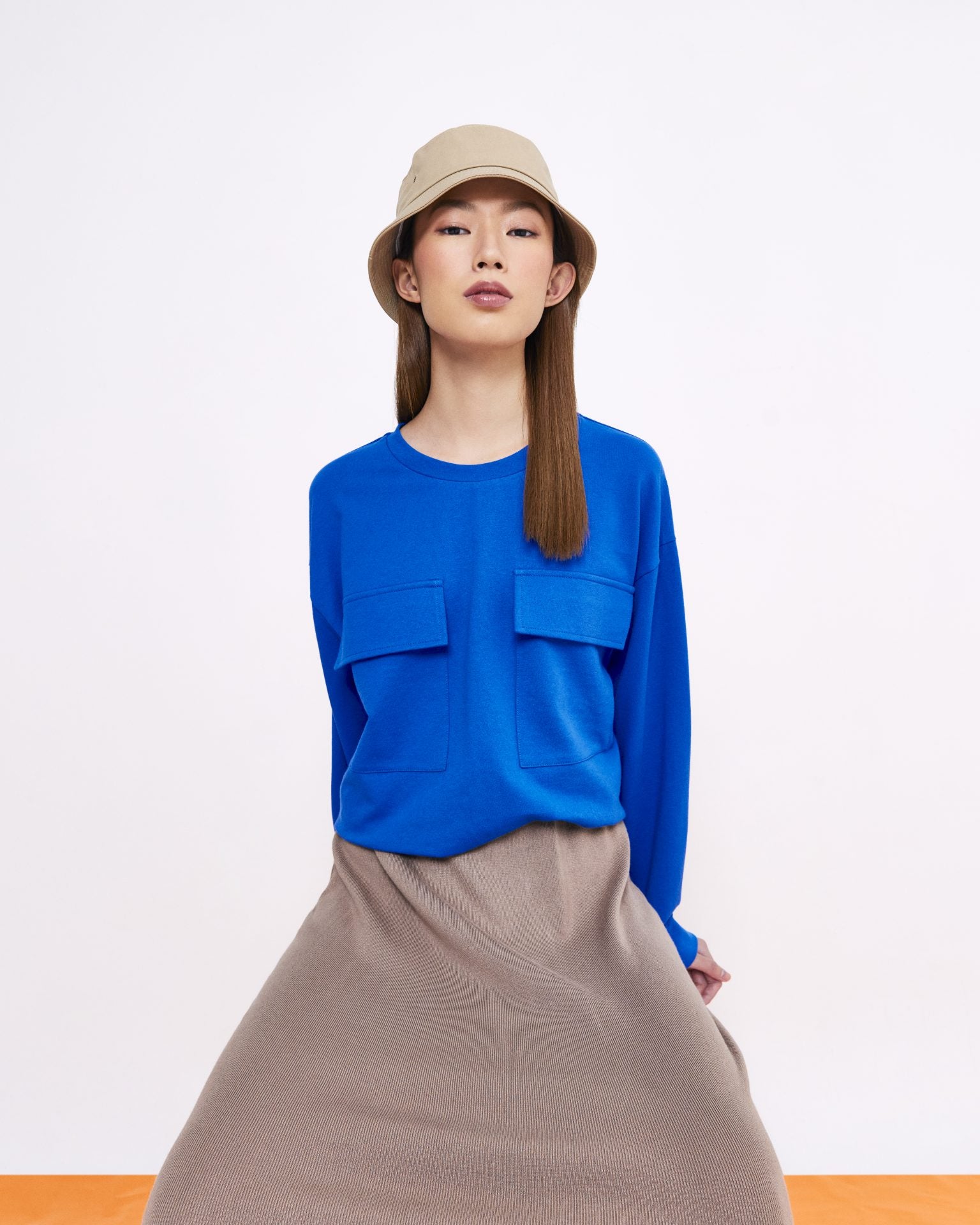 High Waisted Midi Skirt