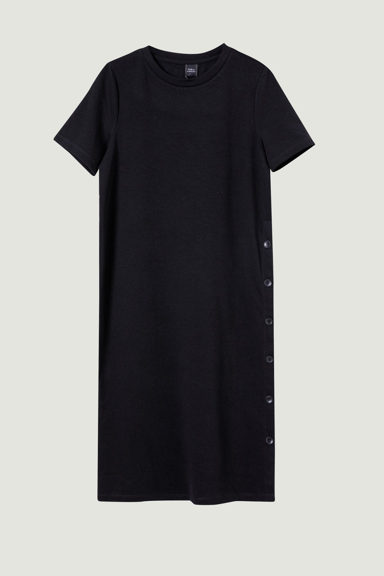 Buttons Slit Jersey Dress